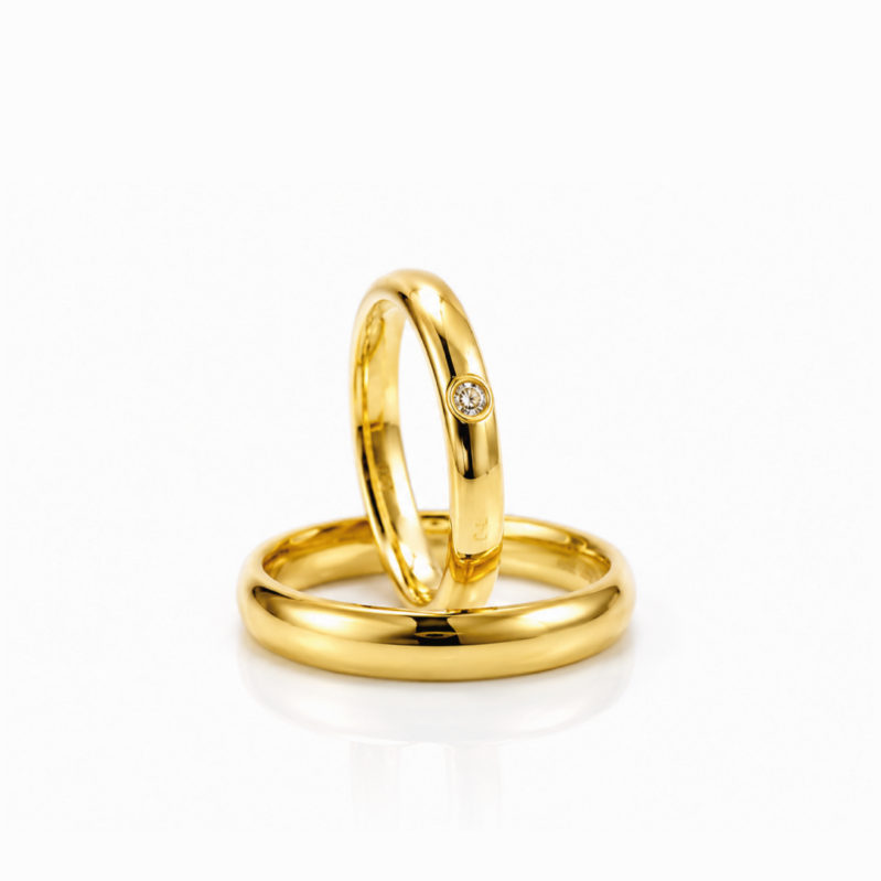 Aliança com diamantes 1,5mm