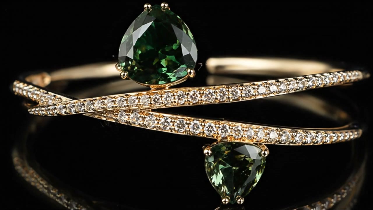 Bracelete Jardim de Monet em ouro com turmalinas verdes