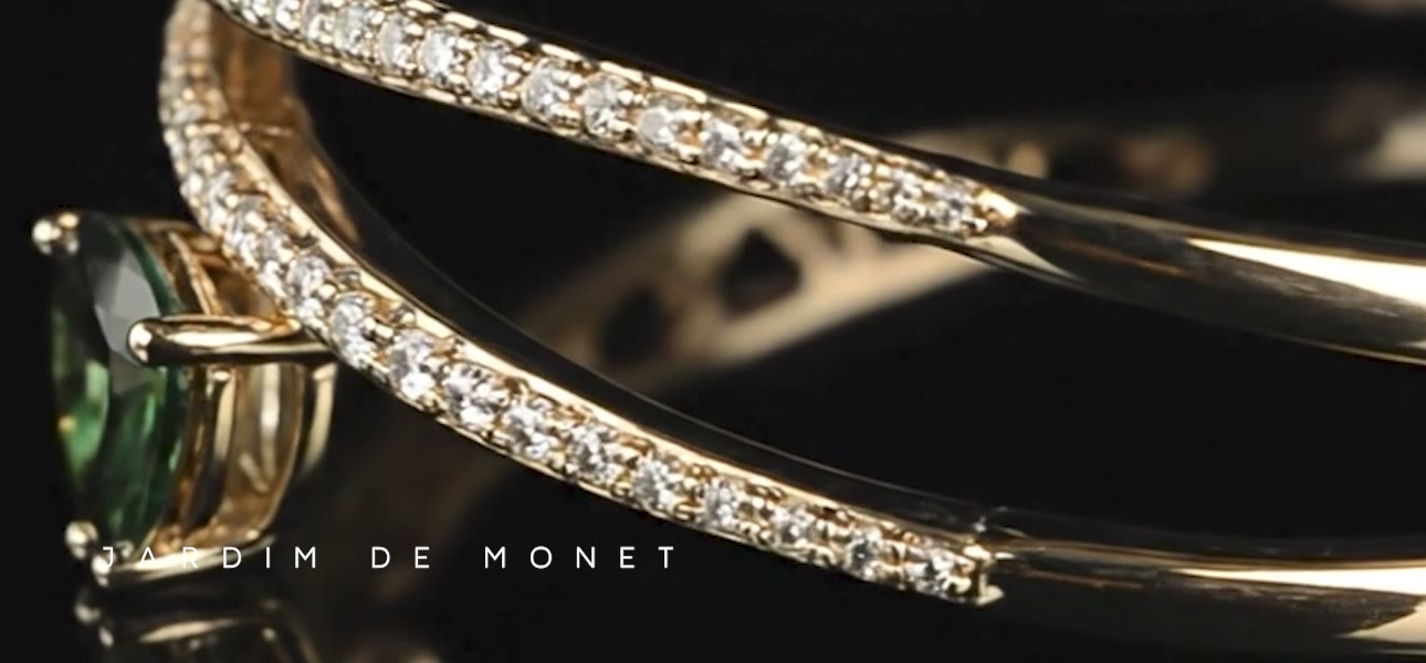 Jardim de Monet — bracelete em ouro com turmalinas verdes e diamantes